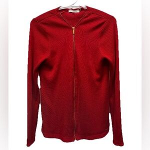 Calvin Klein women's sweater cardigan size small red gold preppy y2k